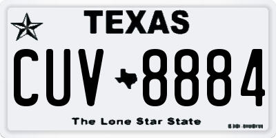 TX license plate CUV8884