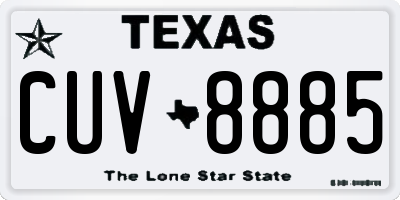 TX license plate CUV8885