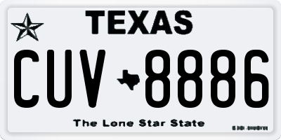TX license plate CUV8886