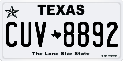 TX license plate CUV8892