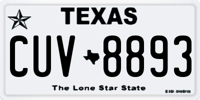 TX license plate CUV8893