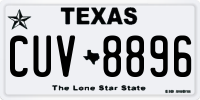 TX license plate CUV8896