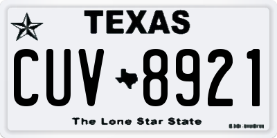 TX license plate CUV8921
