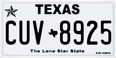 TX license plate CUV8925