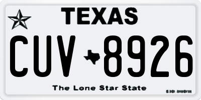 TX license plate CUV8926
