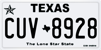 TX license plate CUV8928