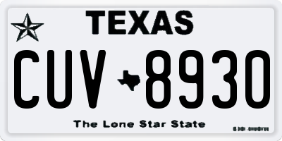 TX license plate CUV8930