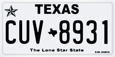 TX license plate CUV8931