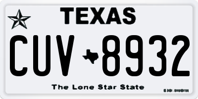 TX license plate CUV8932