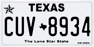 TX license plate CUV8934