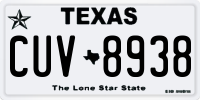 TX license plate CUV8938