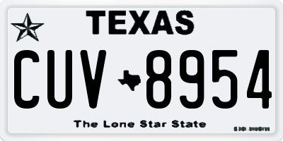 TX license plate CUV8954