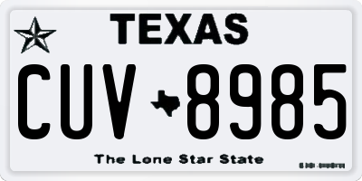 TX license plate CUV8985