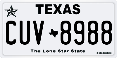 TX license plate CUV8988