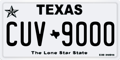 TX license plate CUV9000