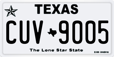 TX license plate CUV9005