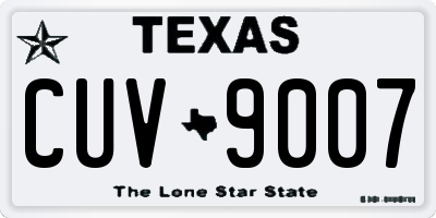 TX license plate CUV9007
