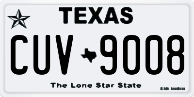 TX license plate CUV9008