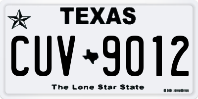 TX license plate CUV9012
