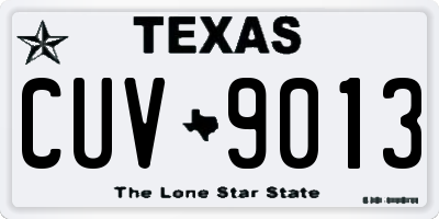 TX license plate CUV9013
