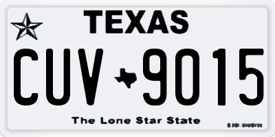 TX license plate CUV9015