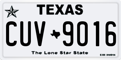 TX license plate CUV9016