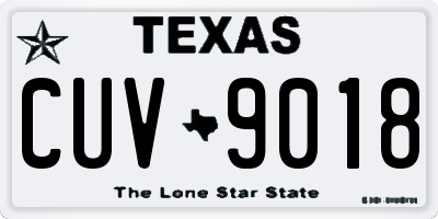 TX license plate CUV9018