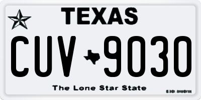 TX license plate CUV9030