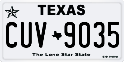 TX license plate CUV9035