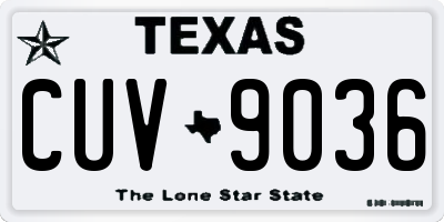 TX license plate CUV9036