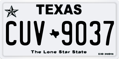 TX license plate CUV9037