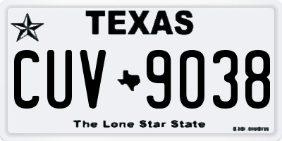 TX license plate CUV9038