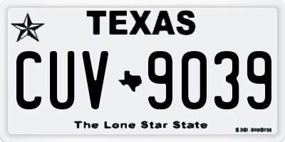 TX license plate CUV9039