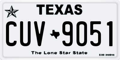 TX license plate CUV9051