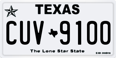 TX license plate CUV9100