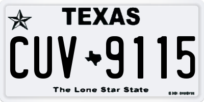TX license plate CUV9115