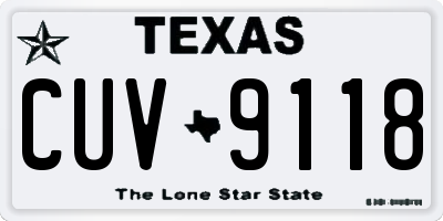 TX license plate CUV9118