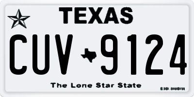 TX license plate CUV9124
