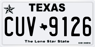 TX license plate CUV9126