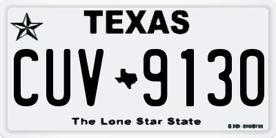 TX license plate CUV9130