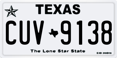 TX license plate CUV9138