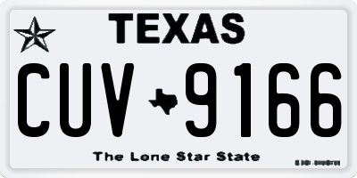 TX license plate CUV9166