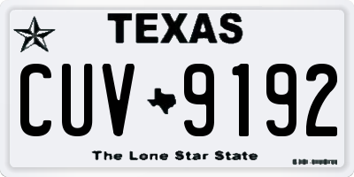 TX license plate CUV9192