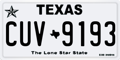 TX license plate CUV9193
