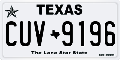 TX license plate CUV9196