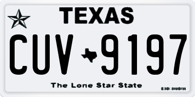 TX license plate CUV9197