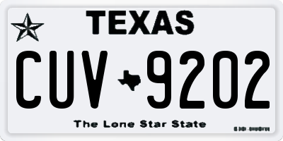 TX license plate CUV9202