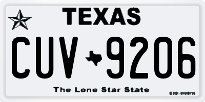 TX license plate CUV9206
