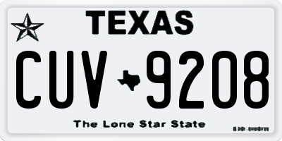 TX license plate CUV9208