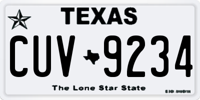 TX license plate CUV9234